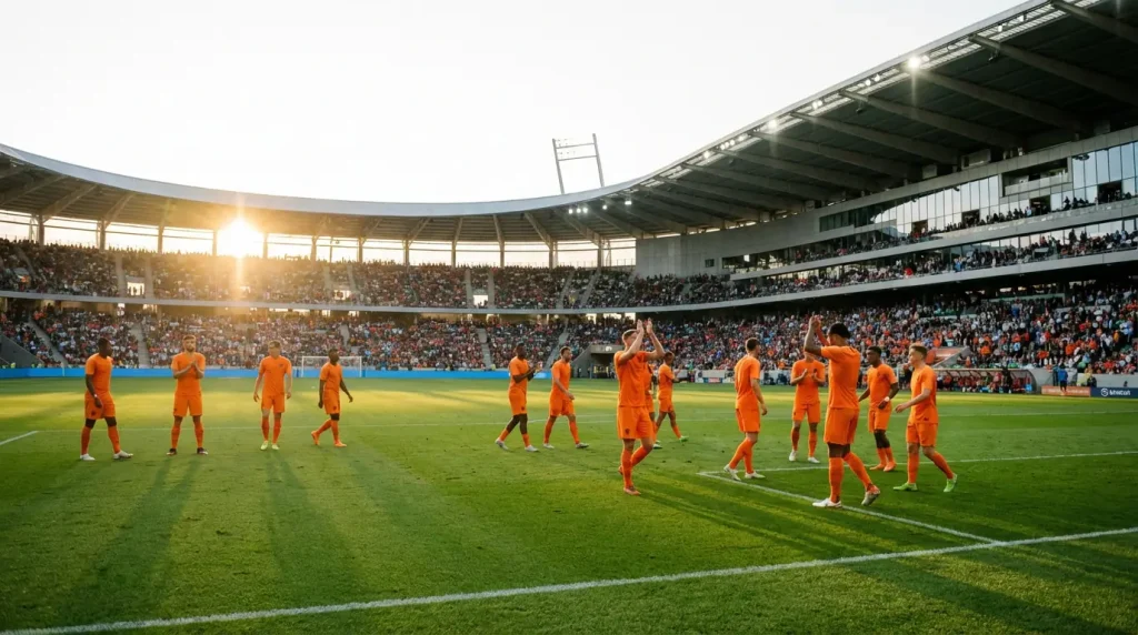 Netherlands national football team Oranje squad in orange kits ahead of World Cup 2026